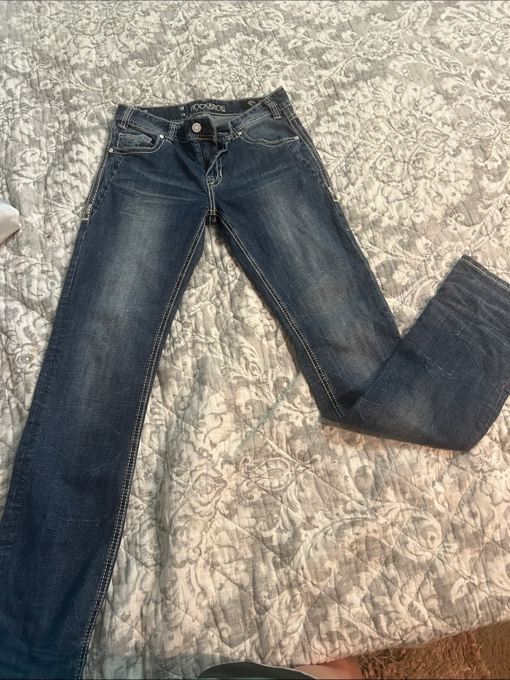 Rock & roll cowgirl Dark Blue Women’s Straight Jeans boot cut